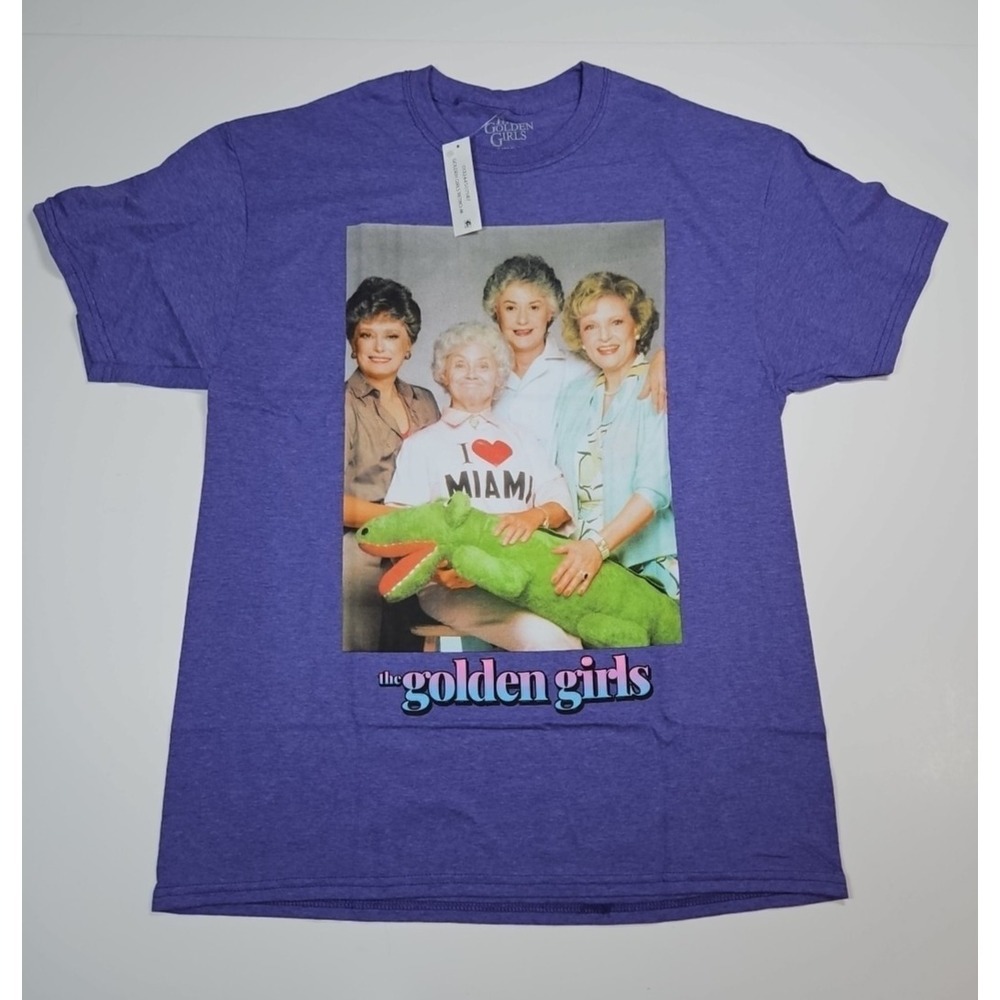 Golden Girls Purple Graphic T-Shirt Miami Alligator Womens Size Medium NWT